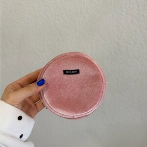 GWP Miu Miu Baby Pink Circular Coin Purse w/ Gold Chain